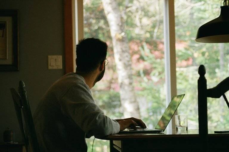 a man working from home